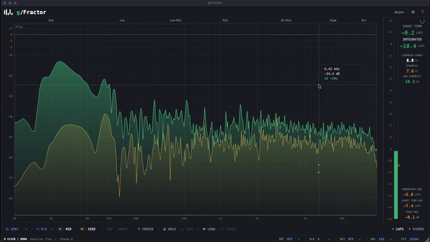 gFractor spectrum analyzer plugin interface