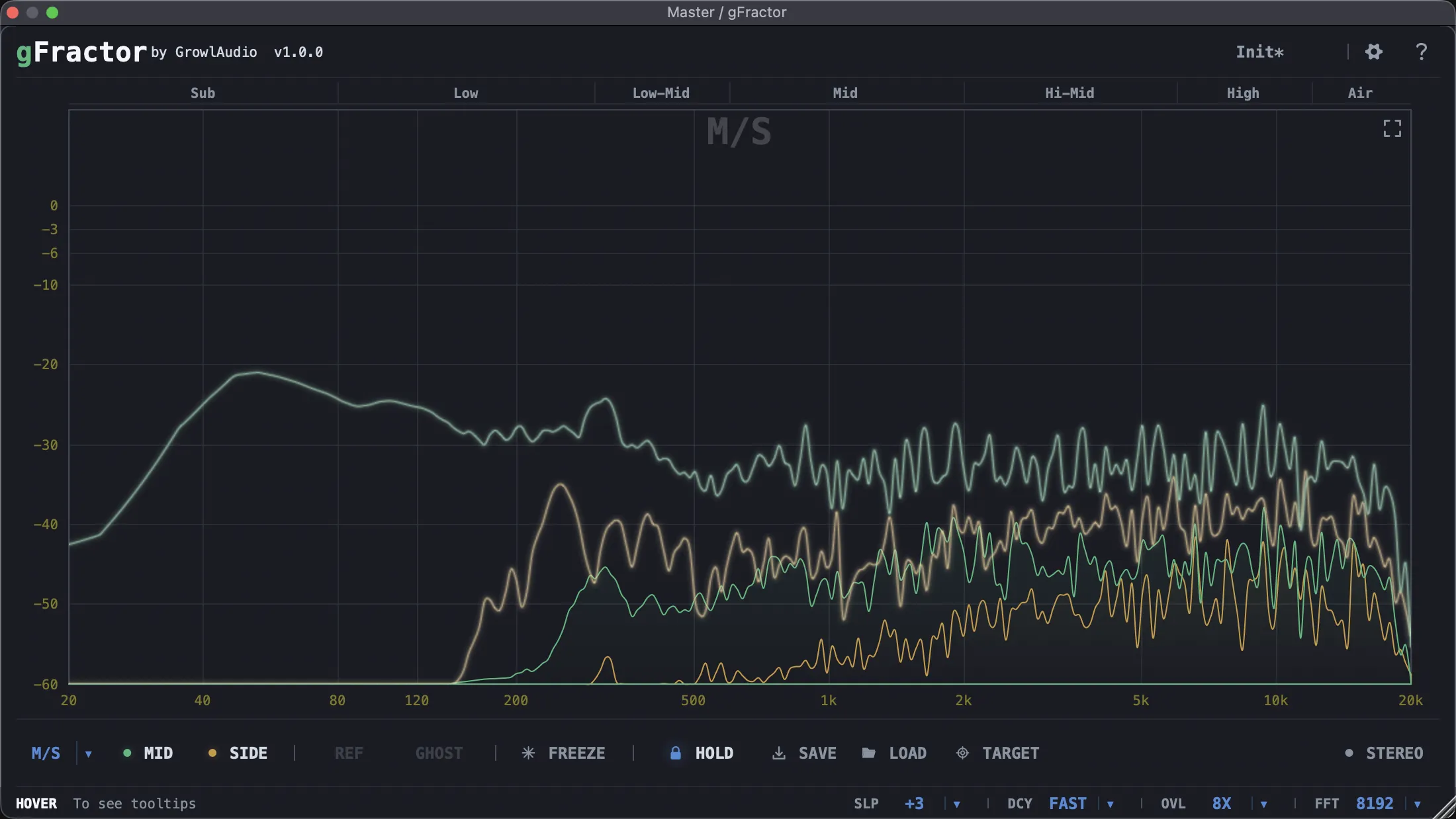 gFractor spectrum analyzer plugin interface